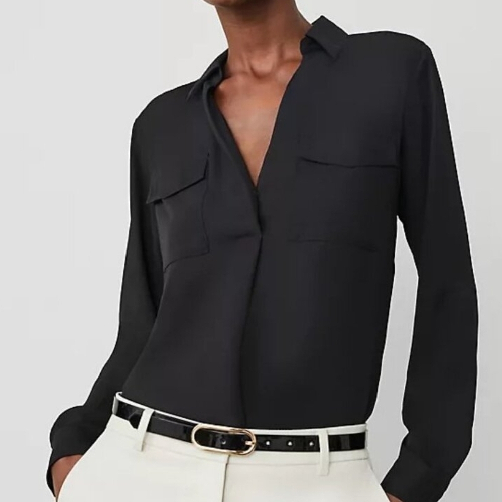 Ann Taylor Black Women's Camp Shirt